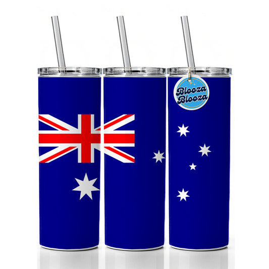 Heard Island and McDonald Islands Country Flag Skinny Tumbler 20oz with Straw Insulated Water Bottle Gift