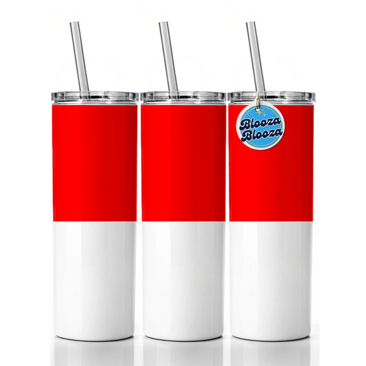 Indonesia Country Flag Skinny Tumbler 20oz with Straw Insulated Water Bottle Gift
