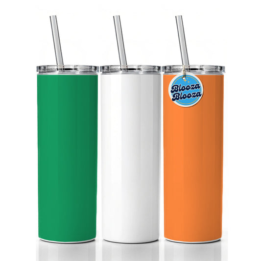 Ireland Country Flag Skinny Tumbler 20oz with Straw Insulated Water Bottle Gift