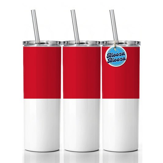 Monaco Country Flag Skinny Tumbler 20oz with Straw Insulated Water Bottle Gift