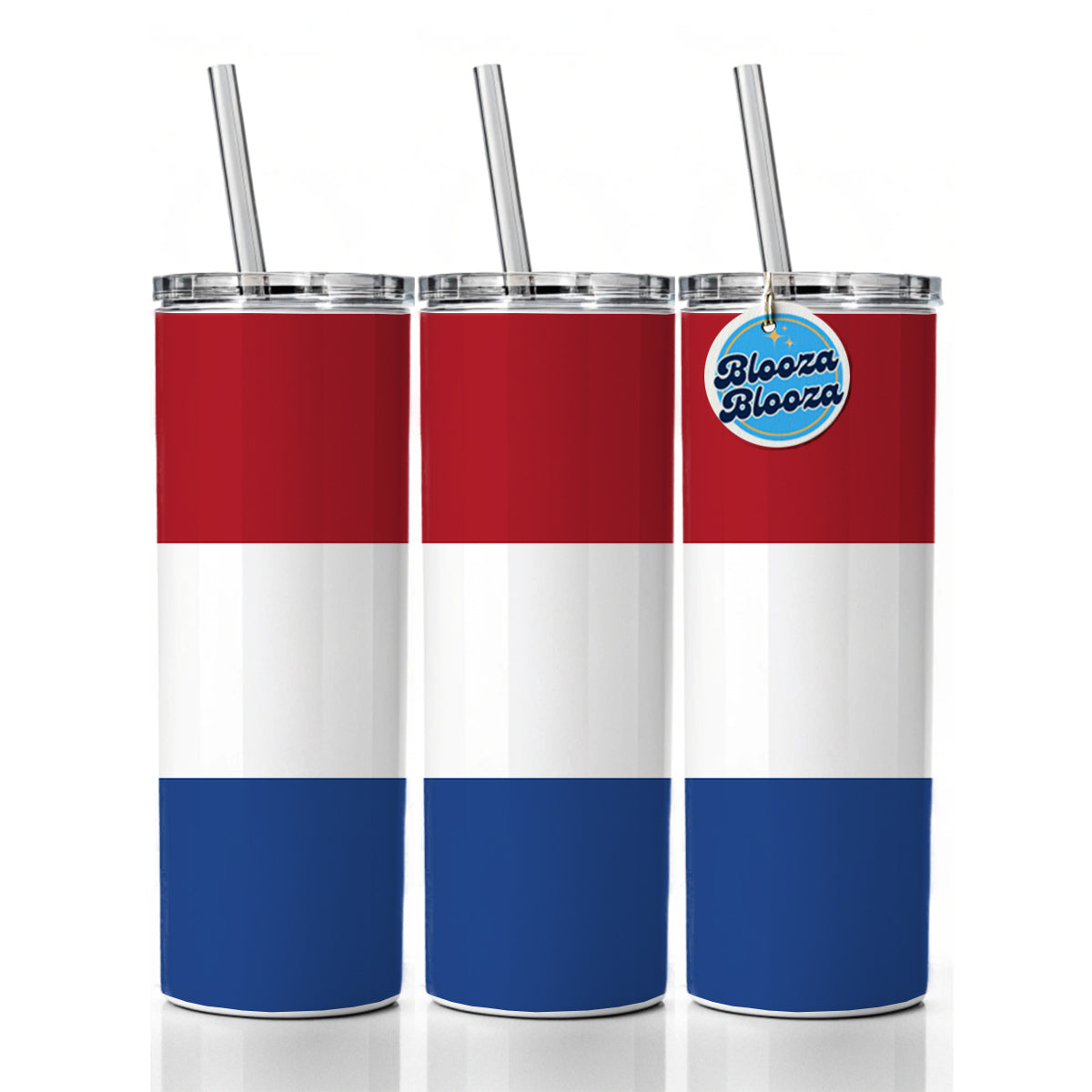 Netherlands (the) Country Flag Skinny Tumbler 20oz with Straw Insulated Water Bottle Gift