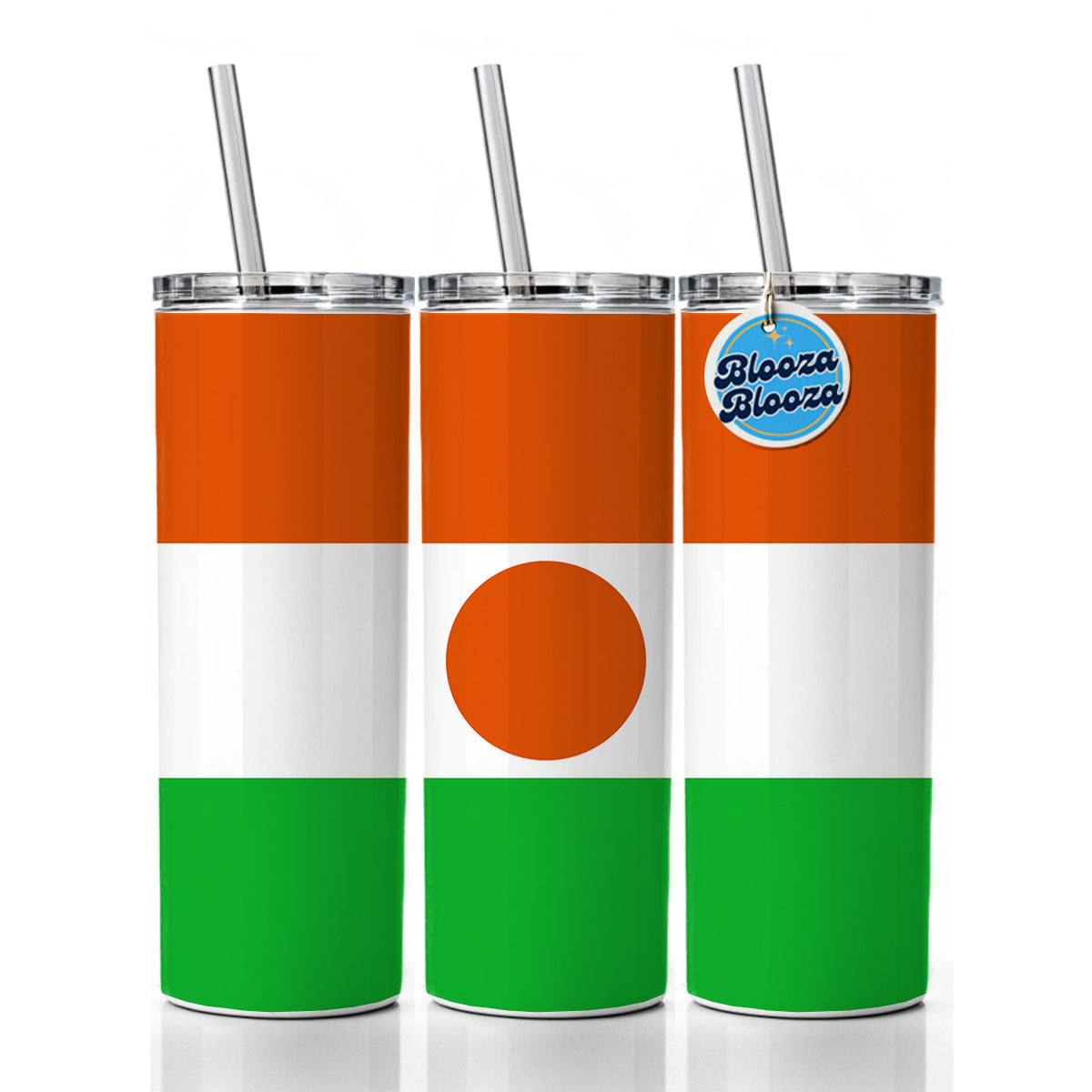Niger (the) Country Flag Skinny Tumbler 20oz with Straw Insulated Water Bottle Gift