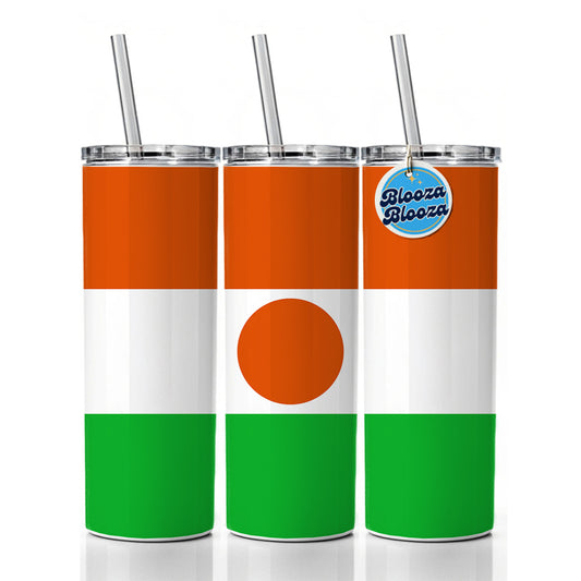 Niger (the) Country Flag Skinny Tumbler 20oz with Straw Insulated Water Bottle Gift