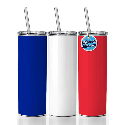 Saint Martin (French part) Country Flag Skinny Tumbler 20oz with Straw Insulated Water Bottle Gift