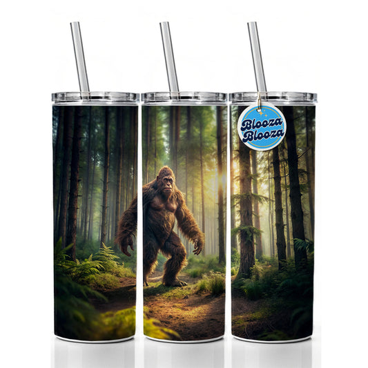 Big Foot Strolling Through The Forest Skinny Tumbler 20oz with Straw Insulated Water Bottle Gift