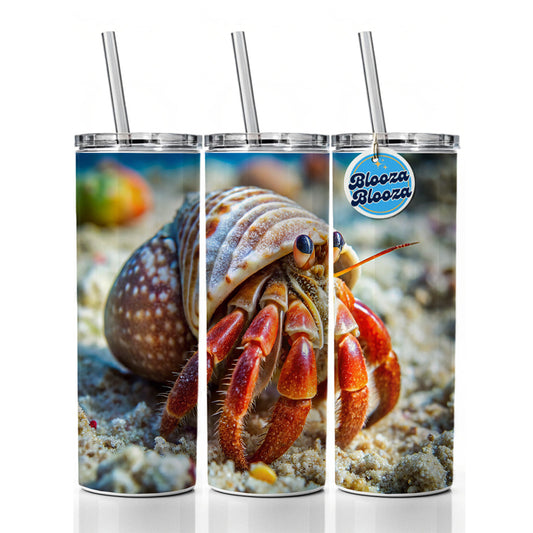 Hermit Crab in the Ocean Skinny Tumbler 20oz with Straw Insulated Water Bottle Gift