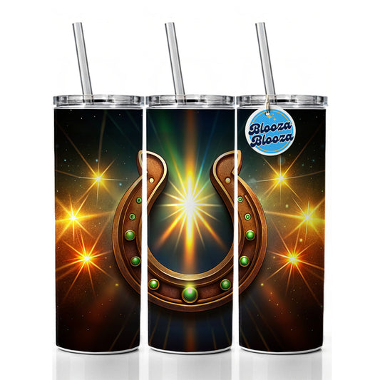 The Lucky Horseshoe Skinny Tumbler 20oz with Straw Insulated Water Bottle Gift