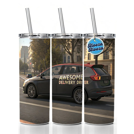 Awesome Delivery Driver Inspirational Skinny Tumbler 20oz with Straw Insulated Water Bottle Gift