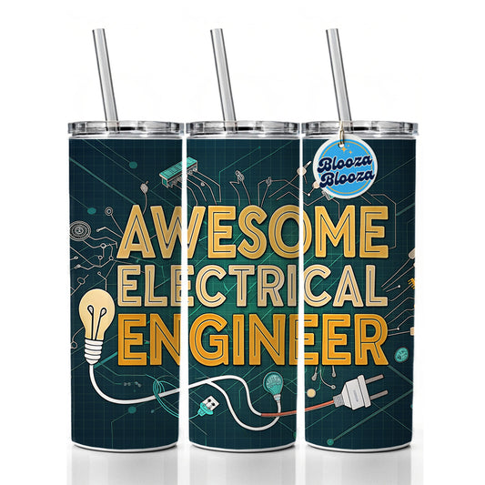 Awesome Electrical Engineer Inspirational Skinny Tumbler 20oz with Straw Insulated Water Bottle Gift
