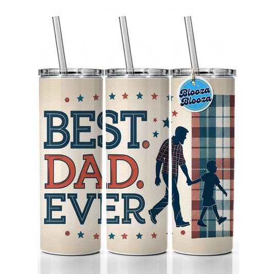 Best Dad Ever Father's Day Skinny Tumbler 20oz with Straw Insulated Water Bottle Gift