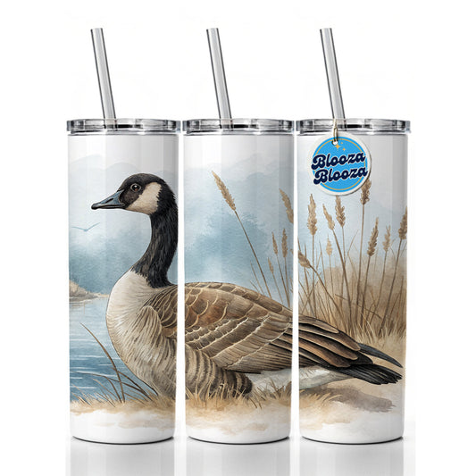 Canada Canadian Goose Illustration Skinny Tumbler 20oz with Straw Insulated Water Bottle Gift
