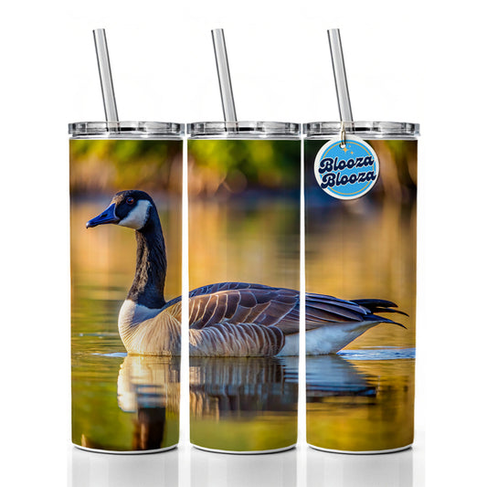 Canada Canadian Goose on Lake Skinny Tumbler 20oz with Straw Insulated Water Bottle Gift