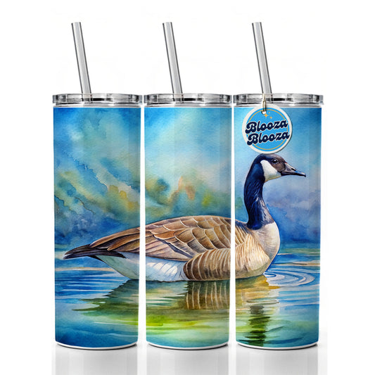 Canada Canadian Goose Watercolor Skinny Tumbler 20oz with Straw Insulated Water Bottle Gift