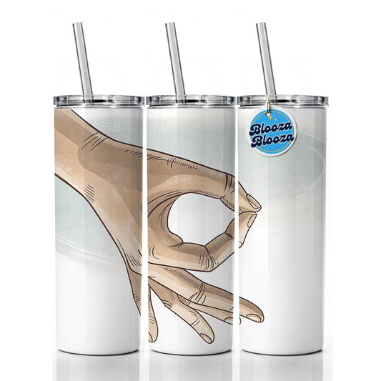 Hand Forming The Circle Game Skinny Tumbler 20oz with Straw Insulated Water Bottle Gift