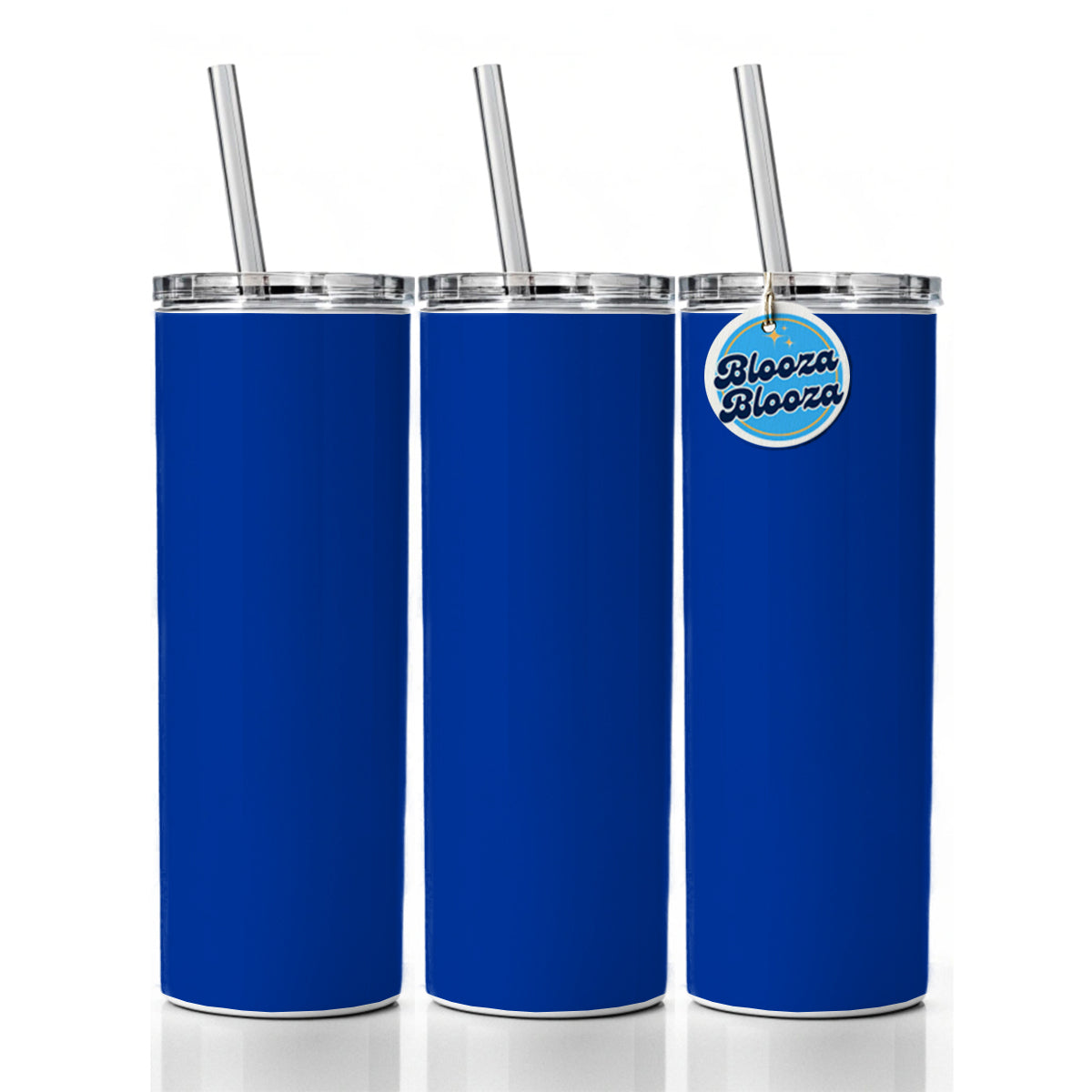 It's Just a Solid Blue Color Skinny Tumbler 20oz with Straw Insulated Water Bottle Gift