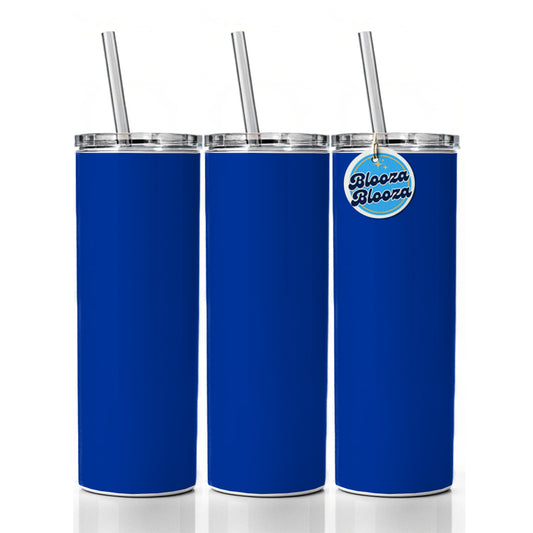 It's Just a Solid Blue Color Skinny Tumbler 20oz with Straw Insulated Water Bottle Gift