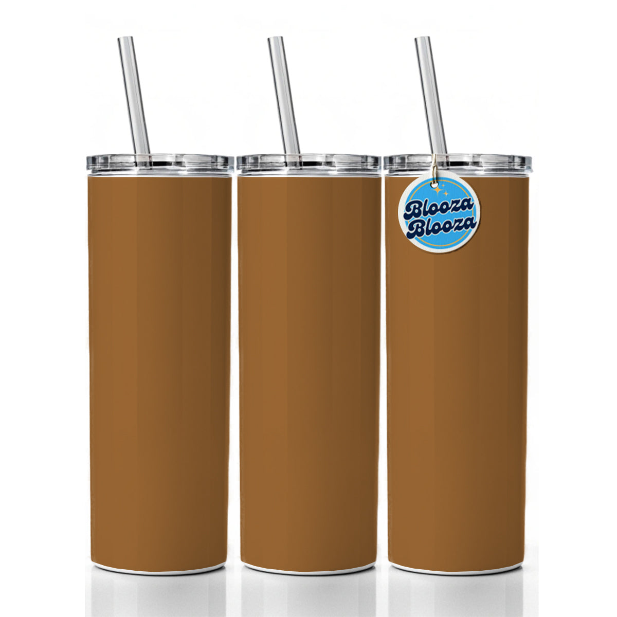 It's Just a Solid Brown Color Skinny Tumbler 20oz with Straw Insulated Water Bottle Gift