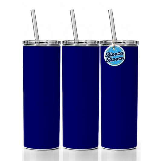 It's Just a Solid Dark Blue Color Skinny Tumbler 20oz with Straw Insulated Water Bottle Gift