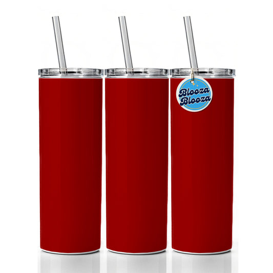 It's Just a Solid Dark Red Color Skinny Tumbler 20oz with Straw Insulated Water Bottle Gift