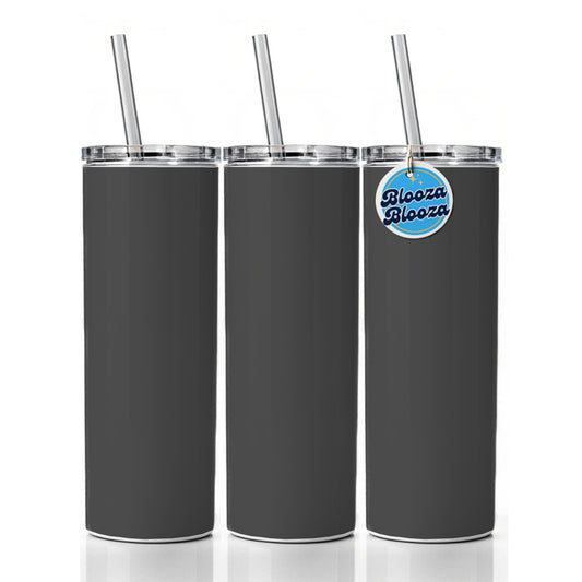 It's Just a Solid Gray Color Skinny Tumbler 20oz with Straw Insulated Water Bottle Gift