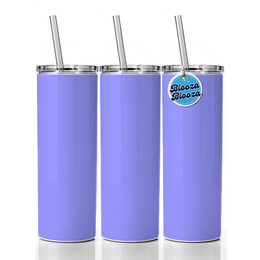 It's Just a Solid Lavender Color Skinny Tumbler 20oz with Straw Insulated Water Bottle Gift