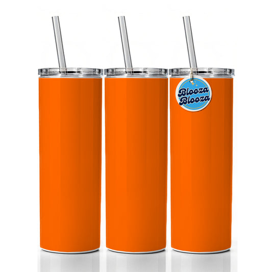 It's Just a Solid Orange Color Skinny Tumbler 20oz with Straw Insulated Water Bottle Gift