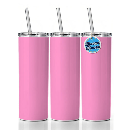 It's Just a Solid Pink Color Skinny Tumbler 20oz with Straw Insulated Water Bottle Gift