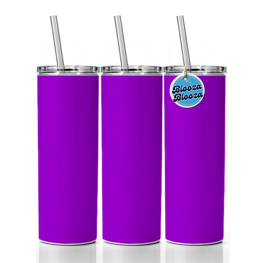 It's Just a Solid Purple Color Skinny Tumbler 20oz with Straw Insulated Water Bottle Gift