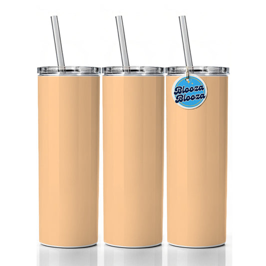 It's Just a Solid Tan Color Skinny Tumbler 20oz with Straw Insulated Water Bottle Gift