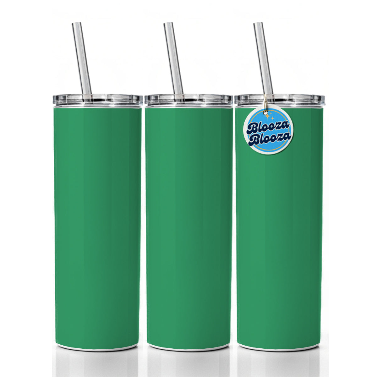 It's Just a Solid Teal Color Skinny Tumbler 20oz with Straw Insulated Water Bottle Gift