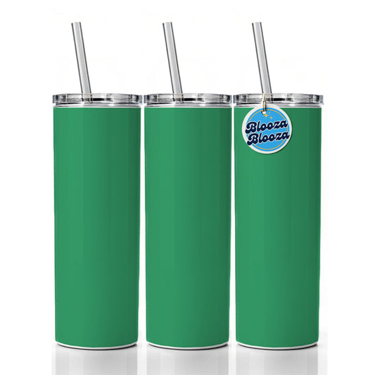 It's Just a Solid Teal Color Skinny Tumbler 20oz with Straw Insulated Water Bottle Gift