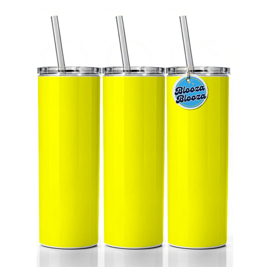 It's Just a Solid Yellow Color Skinny Tumbler 20oz with Straw Insulated Water Bottle Gift
