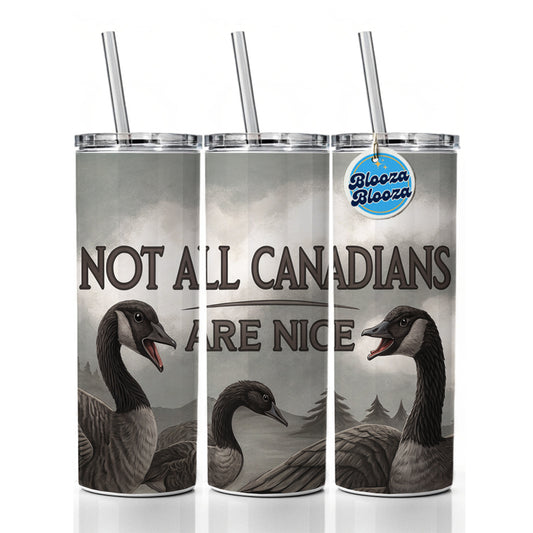 Not All Canadians Are Nice Angry Canada Geese Funny Skinny Tumbler 20oz with Straw Insulated Water Bottle Gift