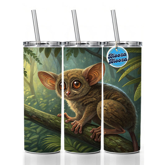Tarsier Illustration Skinny Tumbler 20oz with Straw Insulated Water Bottle Gift