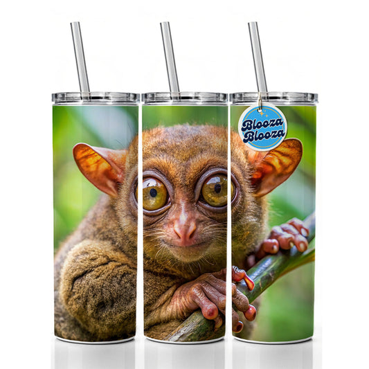 Tarsier Photograph Skinny Tumbler 20oz with Straw Insulated Water Bottle Gift