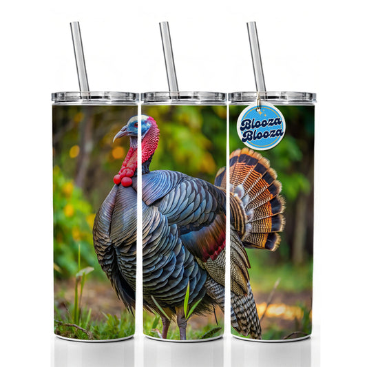 Tom Gobbler Male Turkey Photograph Skinny Tumbler 20oz with Straw Insulated Water Bottle Gift