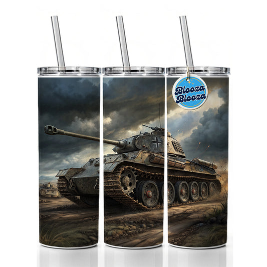 German Panther WWII Tank Skinny Tumbler 20oz with Straw Insulated Water Bottle Gift