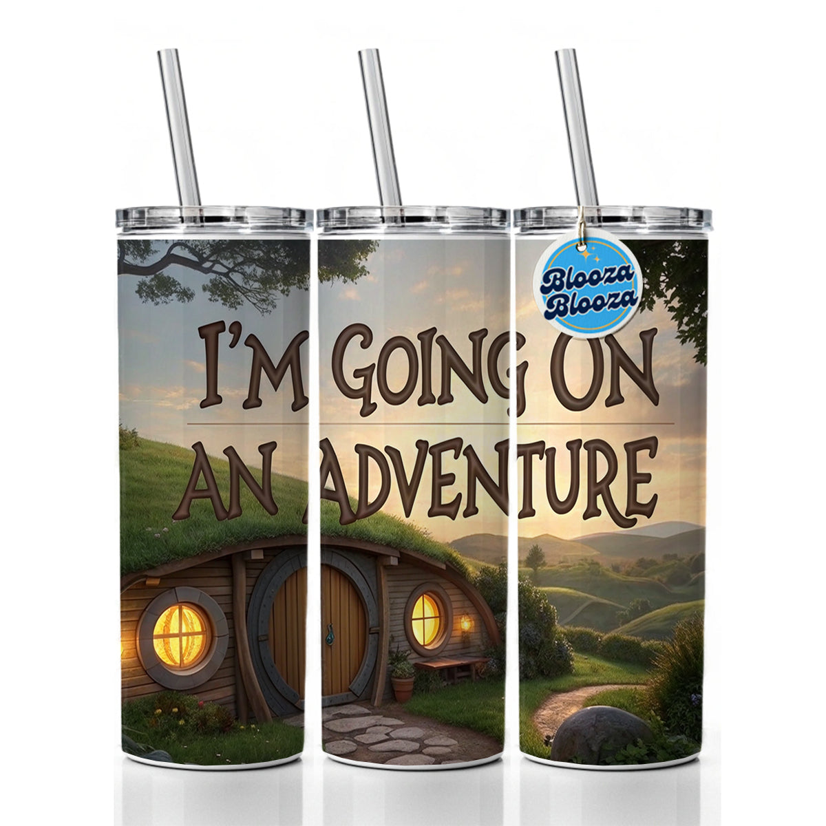 I'm Going On An Adventure Funny Fantasy Skinny Tumbler 20oz with Straw Insulated Water Bottle Gift