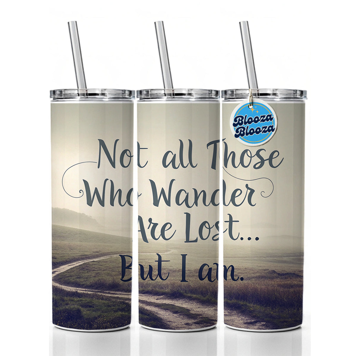 Not All Those Who Wander Are Lost But I Am Funny Skinny Tumbler 20oz with Straw Insulated Water Bottle Gift