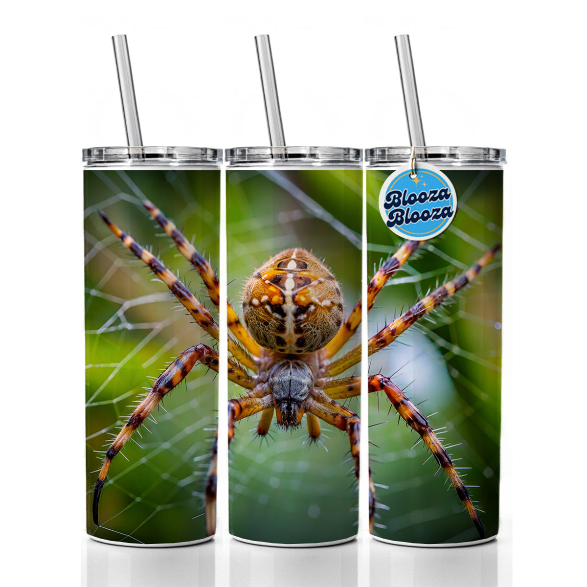 Orb Weaver Spider Skinny Tumbler 20oz with Straw Insulated Water Bottle Gift