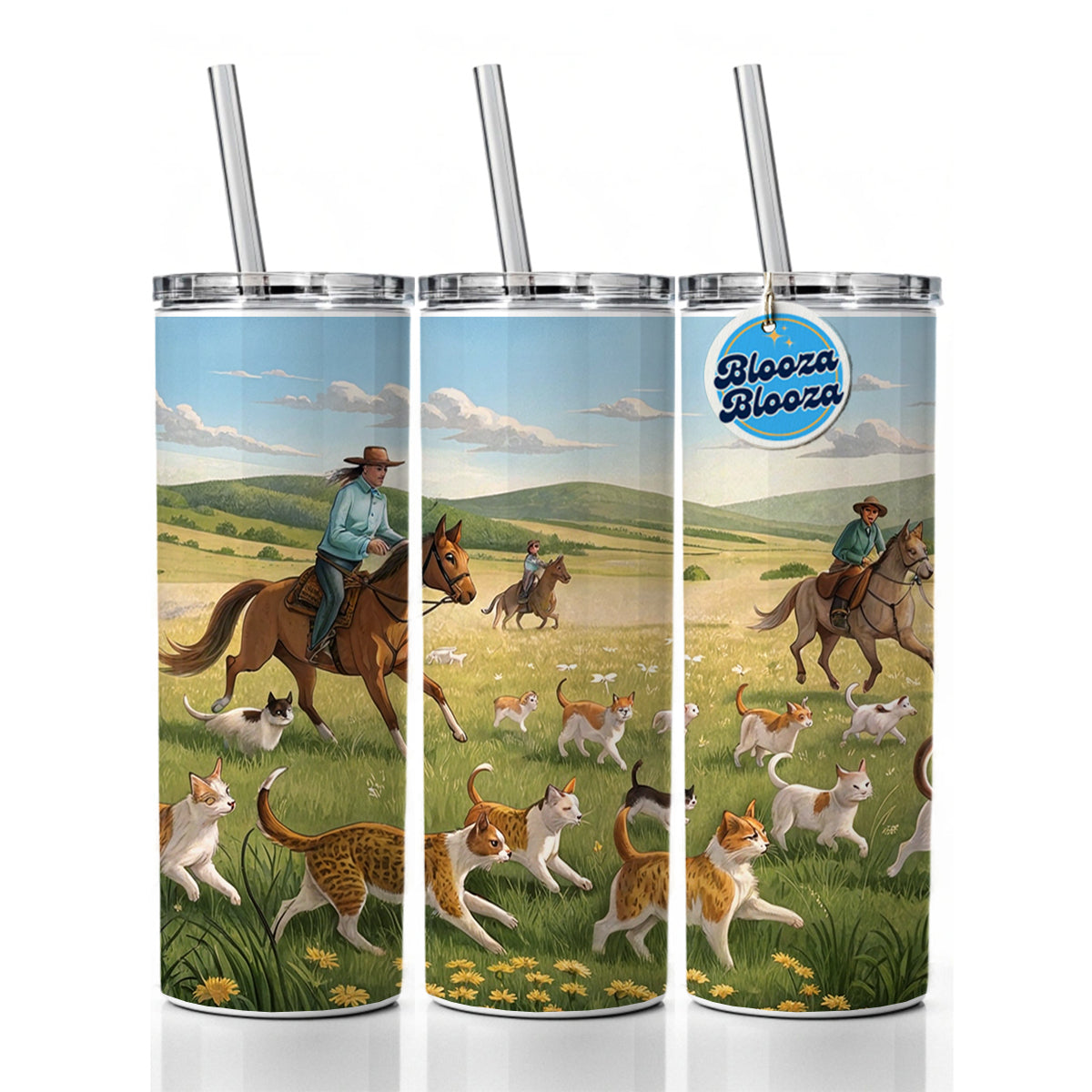 People Herding Cats Skinny Tumbler 20oz with Straw Insulated Water Bottle Gift