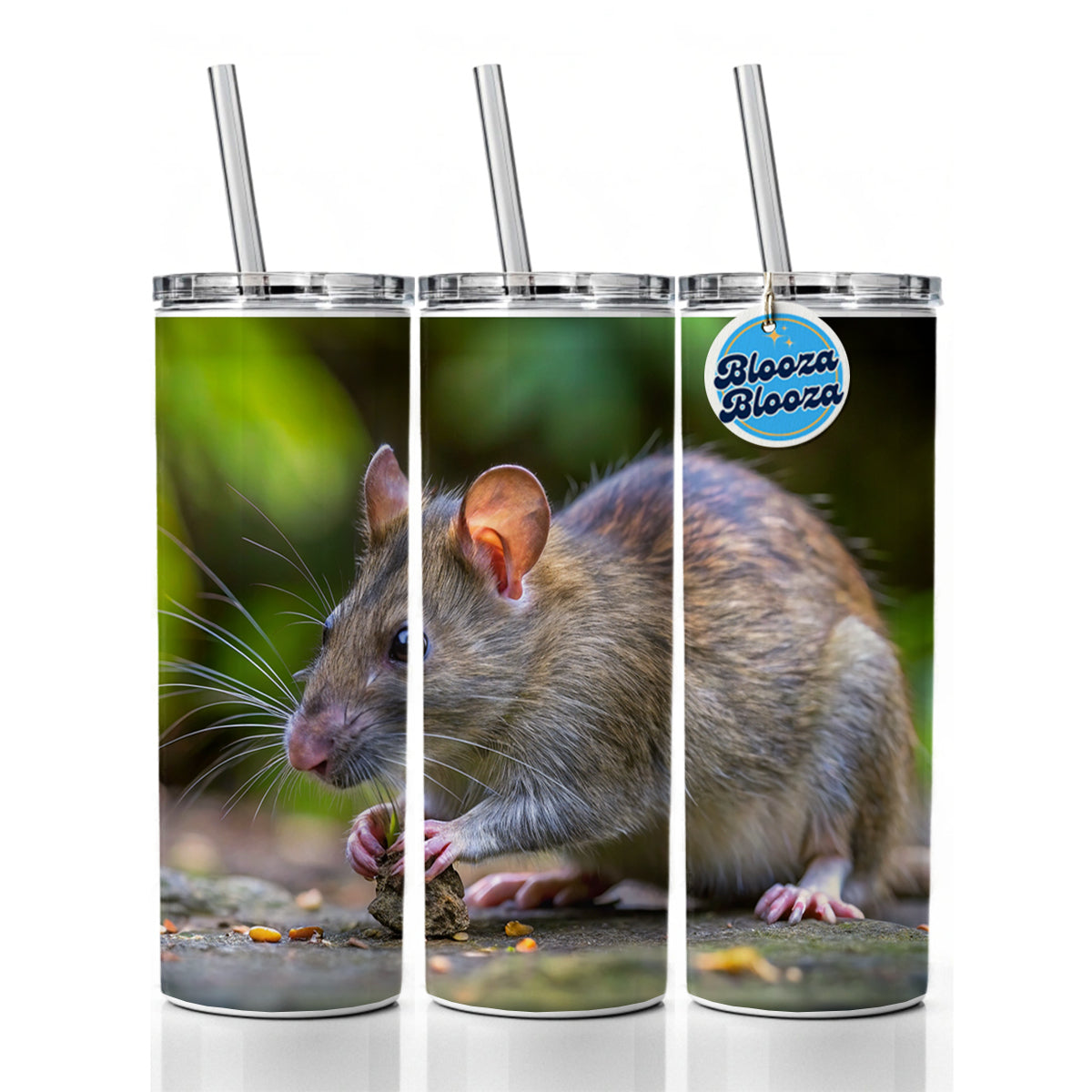 Pouch Rat Skinny Tumbler 20oz with Straw Insulated Water Bottle Gift