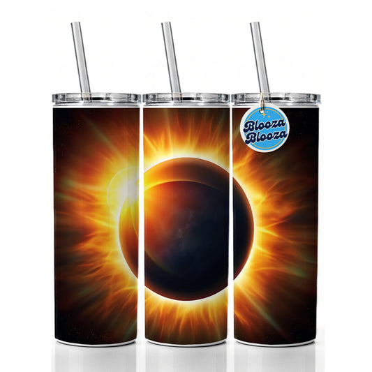 Solar Eclipse Skinny Tumbler 20oz with Straw Insulated Water Bottle Gift