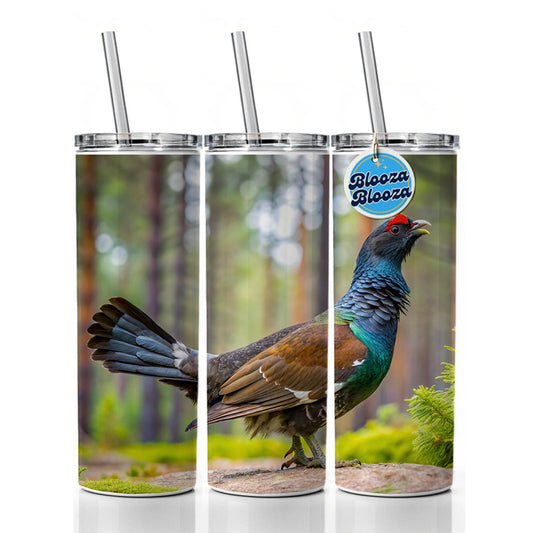 Western Capercaillie Wood Grouse Bird Skinny Tumbler 20oz with Straw Insulated Water Bottle Gift