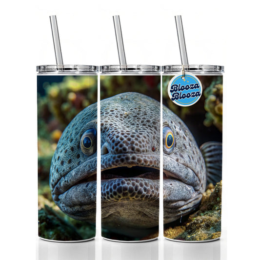 Wolf Eel Skinny Tumbler 20oz with Straw Insulated Water Bottle Gift