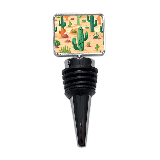 Cactus Cacti Desert Scattered Pattern Wine Bottle Stopper