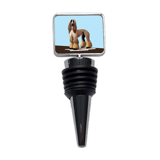 Afghan Hound Dog Standing Wine Bottle Stopper