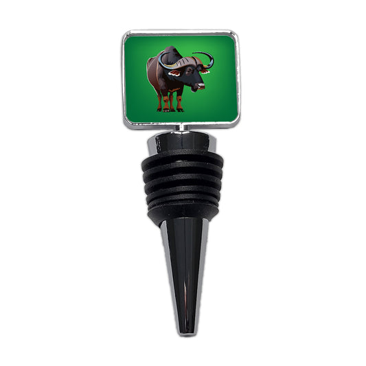 African Buffalo Standing Wine Bottle Stopper