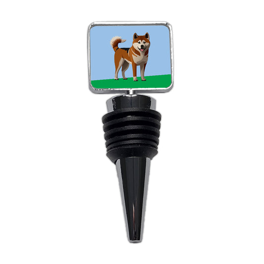 Akita Dog Standing Wine Bottle Stopper