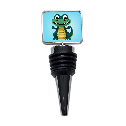 Alligator Crocodile Happy Wine Bottle Stopper